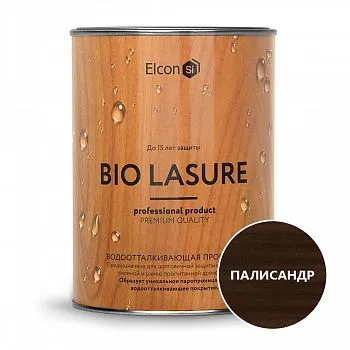 ПРОПИТКА ВОДООТТАЛКИВАЮЩАЯ ДЛЯ ДЕРЕВА "BIO LASURE" ПАЛИСАНДР 0,9 Л (1/12) "ELCON"