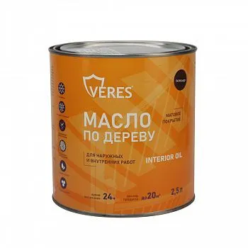 МАСЛО ПО ДЕРЕВУ "INTERIOR OIL" ДЛЯ ВНУТР. И НАРУЖНЫХ РАБОТ ПАЛИСАНДР 2,5 Л (1/6) "VERES"