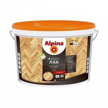ЛАК АКРИЛОВЫЙ "АКВА" ПАРКЕТНЫЙ ГЛЯНЦ. 10 Л (1) "ALPINA"