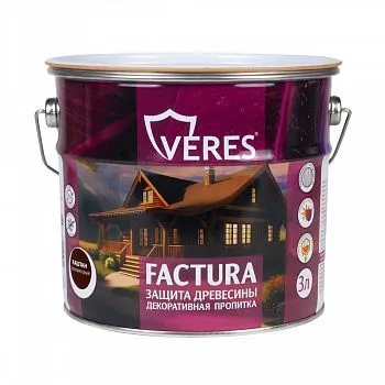 ПРОПИТКА ДЕКОРАТИВНАЯ "FACTURA" КАШТАН 3 Л (1/4) "VERES"