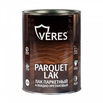 ЛАК ПАРКЕТНЫЙ АЛКИДНО-УРЕТАНОВЫЙ ПОЛУМАТОВЫЙ  0,9 Л (1/14) "VERES"