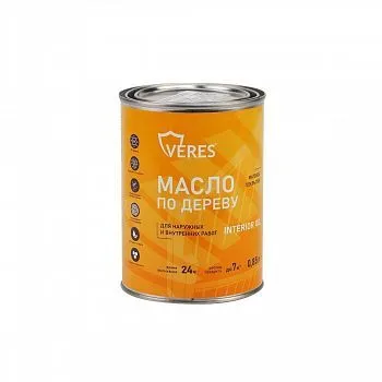 МАСЛО ПО ДЕРЕВУ "INTERIOR OIL" ДЛЯ ВНУТР. И НАРУЖНЫХ РАБОТ БЕСЦВЕТНЫЙ 0,85 Л (1/14) "VERES"