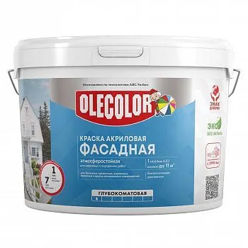 КРАСКА АКРИЛОВАЯ ФАСАДНАЯ 14 КГ / 8,75 Л (1) "OLECOLOR"