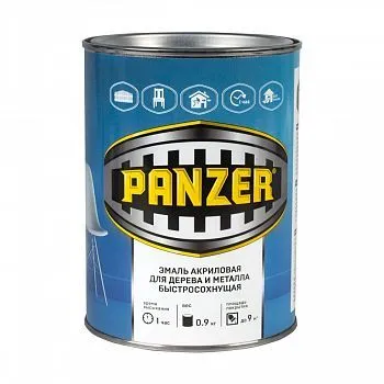 ЭМАЛЬ АКРИЛОВАЯ ПОЛУГЛЯНЦЕВАЯ ГОЛУБАЯ 0,9 КГ (1/14) "PANZER"