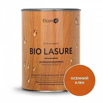 ПРОПИТКА ВОДООТТАЛКИВАЮЩАЯ ДЛЯ ДЕРЕВА "BIO LASURE" ОСЕННИЙ КЛЕН 0,9 Л (1/12) "ELCON"