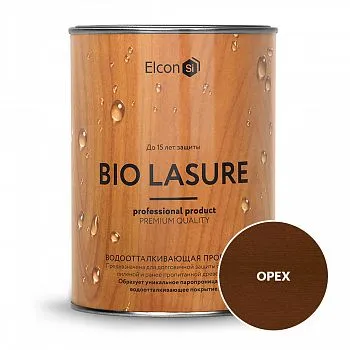 ПРОПИТКА ВОДООТТАЛКИВАЮЩАЯ ДЛЯ ДЕРЕВА "BIO LASURE" ОРЕХ 0,9 Л (1/12) "ELCON"