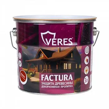 ПРОПИТКА ДЕКОРАТИВНАЯ "FACTURA" РЯБИНА 3 Л (1/4) "VERES"