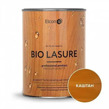 ПРОПИТКА ВОДООТТАЛКИВАЮЩАЯ ДЛЯ ДЕРЕВА "BIO LASURE" КАШТАН 0,9 Л (1/12) "ELCON"
