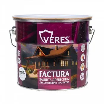 ПРОПИТКА ДЕКОРАТИВНАЯ "FACTURA" БЕЛЫЙ 3 Л (1/4) "VERES"