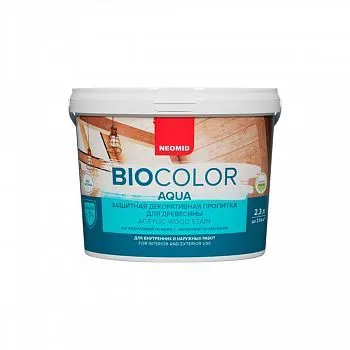 ПРОПИТКА ЗАЩИТНАЯ ДЕКОРАТИВНАЯ ДЛЯ ДРЕВЕСИНЫ "BIO COLOR AQUA" 2,3 Л СОСНА (1/4) "NEOMID"