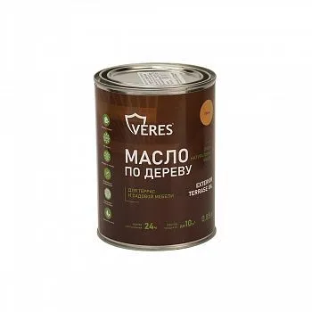 МАСЛО ПО ДЕРЕВУ "EXTERIOR TERRASE OIL" ДЛЯ НАРУЖНЫХ РАБОТ СОСНА 0,85 Л (1/14) "VERES"