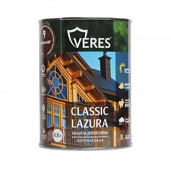 ВЕРЕС КЛАССИК ЛАЗУРА № 9 ПАЛИСАНДР  0,8 Л (1/14) "VERES" VC-22